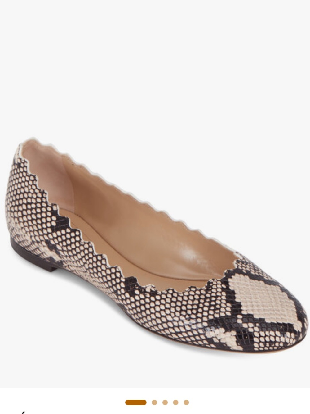 Chloe Lauren Python-Embossed Ballet Flat